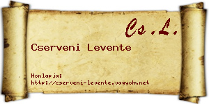 Cserveni Levente névjegykártya